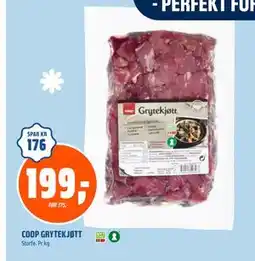 Coop Obs COOP GRYTEKJØTT, NOK 199 tilbud