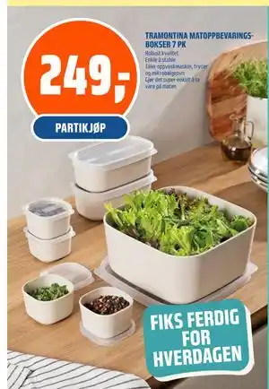 Coop Obs TRAMONTINA MATOPPBEVARINGSBOKSER 7 PK, NOK 249 tilbud