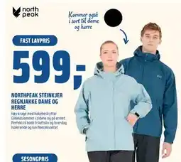 Coop Obs NORTHPEAK STEINKJER REGNJAKKE DAME OG HERRE, NOK 599 tilbud
