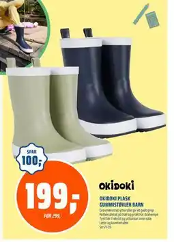 Coop Obs OKIDOKI PLASK GUMMISTØVLER BARN, NOK 199 tilbud