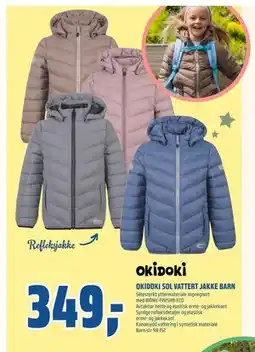 Coop Obs OKIDOKI SOL VATTERT JAKKE BARN, NOK 349 tilbud