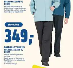 Coop Obs NORTHPEAK STEINKJER REGNBUKSE DAME OG HERRE, NOK 349 tilbud