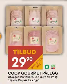 Coop Mega COOP GOURMET PÅLEGG, NOK 29.9 tilbud