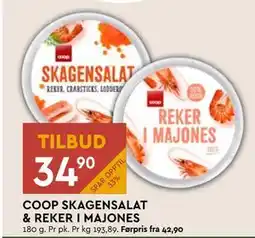 Coop Mega COOP SKAGENSALAT & REKER I MAJONES, NOK 34.9 tilbud
