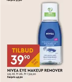 Coop Mega NIVEA EYE MAKEUP REMOVER, NOK 39.9 tilbud