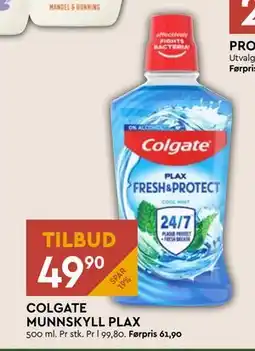 Coop Mega COLGATE MUNNSKYLL PLAX, NOK 49.9 tilbud