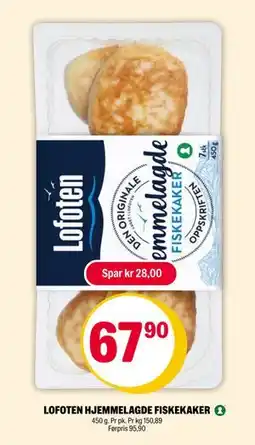 Coop Extra LOFOTEN HJEMMELAGDE FISKEKAKER, NOK 67.9 tilbud