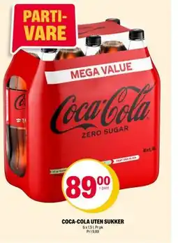 Coop Extra COCA-COLA UTEN SUKKER, NOK 89 tilbud