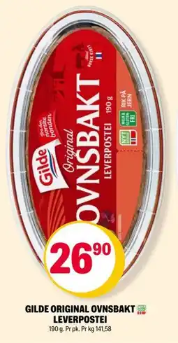 Coop Extra GILDE ORIGINAL OVNSBAKT LEVERPOSTEI, NOK 26.9 tilbud