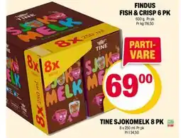Coop Extra TINE SJOKOMELK 8 PK, NOK 69 tilbud