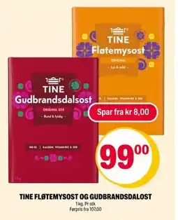 Coop Extra TINE FLØTEMYSOST OG GUDBRANDSDALOST, NOK 99 tilbud