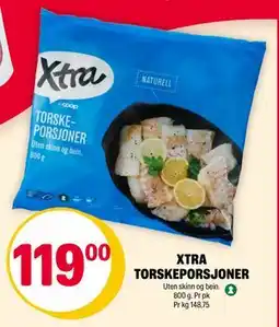 Coop Extra XTRA TORSKEPORSJONER, NOK 119 tilbud