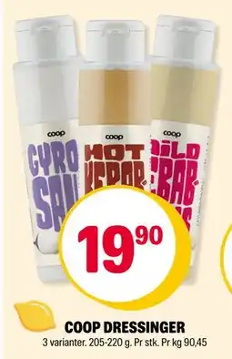 Coop Extra COOP DRESSINGER, NOK 19.9 tilbud