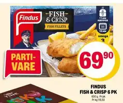 Coop Extra FINDUS FISH & CRISP 6 PK, NOK 69.9 tilbud