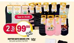 Coop Extra SOFTER DAYS SOCKS 2 PK, NOK 99 tilbud