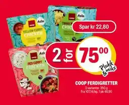 Coop Extra COOP FERDIGRETTER, NOK 75 tilbud