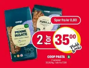 Coop Extra COOP PASTA, NOK 35 tilbud
