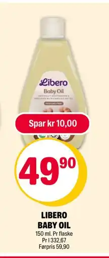 Coop Extra LIBERO BABY OIL, NOK 49.9 tilbud