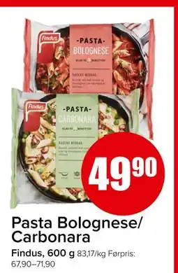 Spar Pasta Bolognese/ Carbonara, NOK 49.9 tilbud