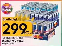 Gigaboks Red Bull 24 x 250 ML, NOK 299 tilbud