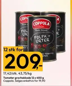 Gigaboks Tomater grovhakkede 12 x 400 g, NOK 209 tilbud