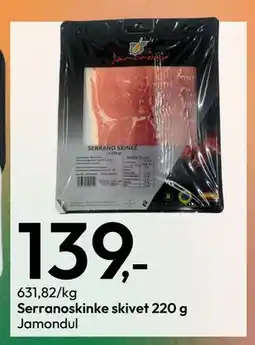 Gigaboks Serranoskinke skivet 220 g, NOK 139 tilbud