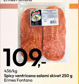 Gigaboks Spicy ventricana salami skivet 250 g, NOK 109 tilbud