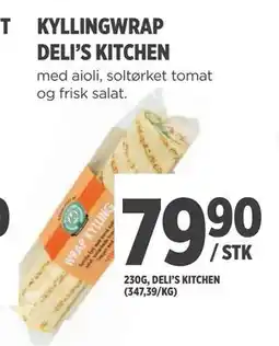 Meny KYLLINGWRAP DELI'S KITCHEN, NOK 79.9 tilbud
