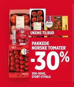 Meny PAKKEDE NORSKE TOMATER tilbud