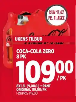 Meny COCA-COLA ZERO 8 PK, NOK 109 tilbud