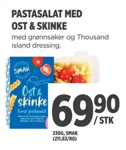Meny PASTASALAT MED OST & SKINKE, NOK 69.9 tilbud