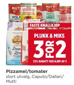 Meny Pizzamel/tomater tilbud