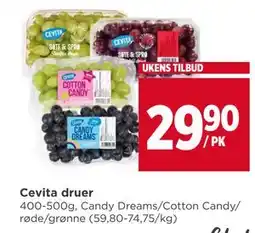 Meny Cevita druer, NOK 29.9 tilbud