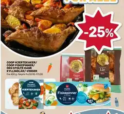 Matkroken COOP HJERTEKAKER/ COOP FISKEPINNER/ DEN STOLTE HANE KYLLINGLÅR/-VINGER tilbud