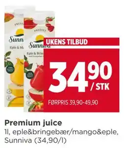 Meny Premium juice, NOK 34.9 tilbud