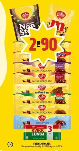 Coop Prix FREIA SJOKOLADE, NOK 90 tilbud