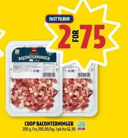 Coop Prix COOP BACONTERNINGER, NOK 75 tilbud