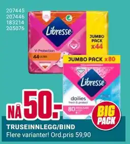 Europris TRUSEINNLEGG/BIND, NOK 50 tilbud