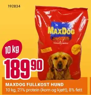 Europris MAXDOG FULLKOST HUND, NOK 189.9 tilbud