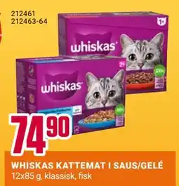 Europris WHISKAS KATTEMAT I SAUS/GELÉ, NOK 74.9 tilbud