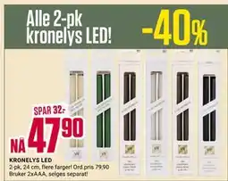 Europris KRONELYS LED, NOK 47.9 tilbud