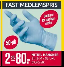 Europris NITRIL HANSKER, Medlemspris tilbud