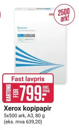 Europris Xerox kopipapir, NOK 799 tilbud