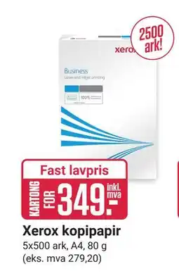 Europris Xerox kopipapir, NOK 349 tilbud