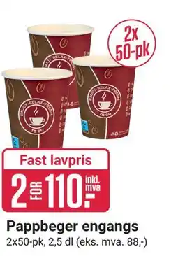 Europris Pappbeger engangs, NOK 110 tilbud