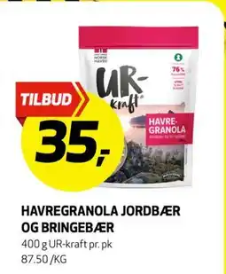 Bunnpris HAVREGRANOLA JORDBÆR OG BRINGEBÆR, NOK 35 tilbud