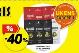 Bunnpris EVERGOOD 250 G OG HELE BØNNER tilbud