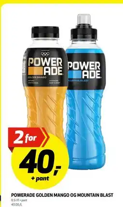 Bunnpris POWERADE GOLDEN MANGO OG MOUNTAIN BLAST, NOK 40 tilbud