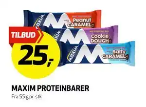Bunnpris MAXIM PROTEINBARER, NOK 25 tilbud