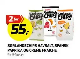 Bunnpris SØRLANDSCHIPS HAVSALT, SPANSK PAPRIKA OG CREME FRAICHE, NOK 55 tilbud